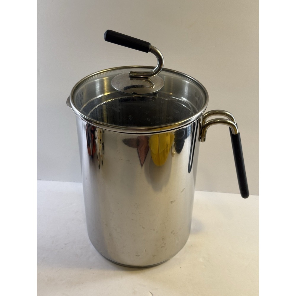 Kuhn Rikon 4200 4th Burner Pot 12-Cup Stainless Steel with Lid & Basket 3 Qt